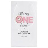 Pink Sweet Little MIss 1st Birthday スモールペーパーバッグ (裏面)