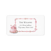 Pink Sweet One Return Address Labels ラベル (正面)