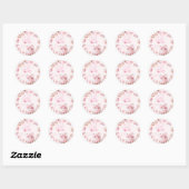 Pink Sweet One Round Favor Stickers ラウンドシール (シート)