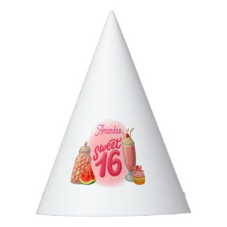 Pink Sweet Sixteen Birthday Party Hats パーティーハット