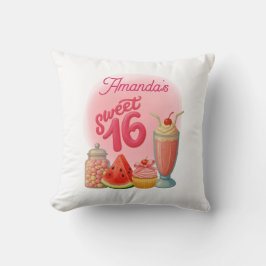 Pink Sweet Sixteen Birthday Pillow Gift クッション