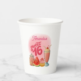 Pink Sweet Sixteen Paper Cups 紙コップ