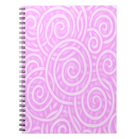 Pink Swirl Notebook – Soft Neon Pastel Aesthetic  ノートブック (正面)