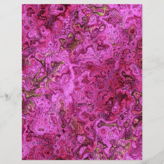 Pink Swirly Marble Scrapbook Paper 2-Sided Page (正面)