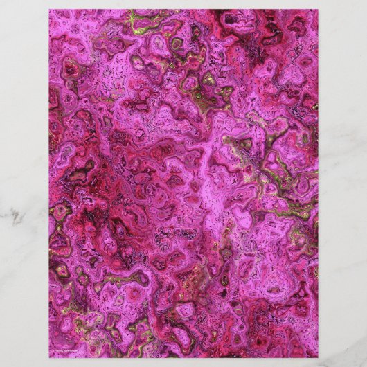 Pink Swirly Marble Scrapbook Paper 2-Sided Page (裏面)