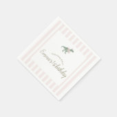 Pink T Rex Tutu Girl Birthday Party Napkins スタンダードカクテルナプキン (角)