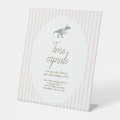 Pink T Rex Tutu Girl Birthday Time Capsule Sign 台座サイン (正面)