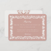 Pink Talavera Tileレジストリカード招待状の挿入 エンクロージャーカード (正面/裏面)