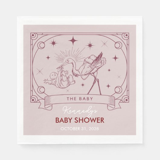Pink Tarot Baby Shower Napkin スタンダードランチョンナプキン (正面)