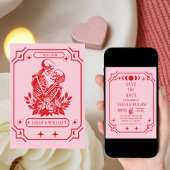 pink tarot Goth save the date wedding Invitation 招待状