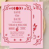 pink tarot Goth save the date wedding Invitation 招待状