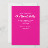 Pink tartan Christmas Party holidays Merry Bright 招待状 (裏面)