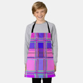 Pink tartan Fabric Pattern Cloth Madras エプロン (着用した状態)
