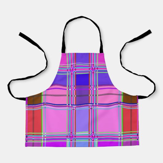 Pink tartan Fabric Pattern Cloth Madras エプロン (正面)