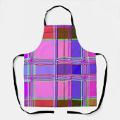 Pink tartan Fabric Pattern Cloth Madras エプロン (正面)