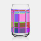 Pink tartan Fabric Pattern Cloth Madras ガラス缶 (裏面)