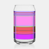 Pink tartan Fabric Pattern Cloth Madras ガラス缶 (右)