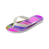 Pink tartan Fabric Pattern Cloth Madras キッズビーチサンダル (アングル)