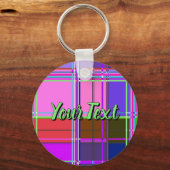 Pink tartan Fabric Pattern Cloth Madras キーホルダー (裏面)