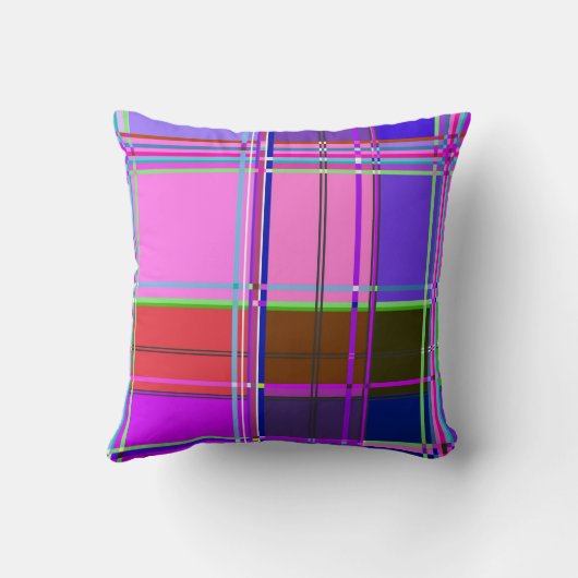 Pink tartan Fabric Pattern Cloth Madras クッション (裏面)