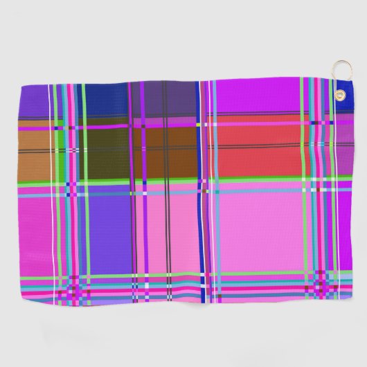 Pink tartan Fabric Pattern Cloth Madras ゴルフタオル (横)