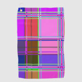 Pink tartan Fabric Pattern Cloth Madras ゴルフタオル (正面)
