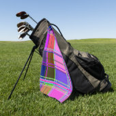 Pink tartan Fabric Pattern Cloth Madras ゴルフタオル (グリーン)