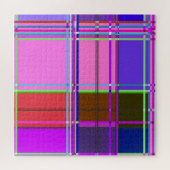 Pink tartan Fabric Pattern Cloth Madras ジグソーパズル (横)