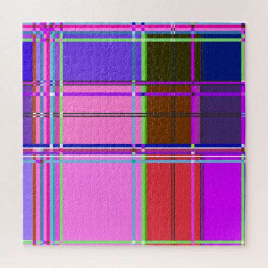 Pink tartan Fabric Pattern Cloth Madras ジグソーパズル (縦)