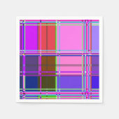Pink tartan Fabric Pattern Cloth Madras スタンダードカクテルナプキン (正面)