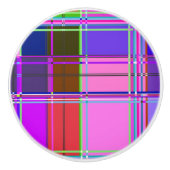 Pink tartan Fabric Pattern Cloth Madras セラミックノブ (正面)