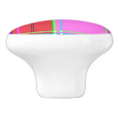 Pink tartan Fabric Pattern Cloth Madras セラミックノブ (側面)