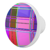 Pink tartan Fabric Pattern Cloth Madras セラミックノブ (右)