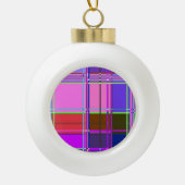 Pink tartan Fabric Pattern Cloth Madras セラミックボールオーナメント (正面)