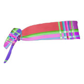 Pink tartan Fabric Pattern Cloth Madras タイヘッドバンド (回転270)