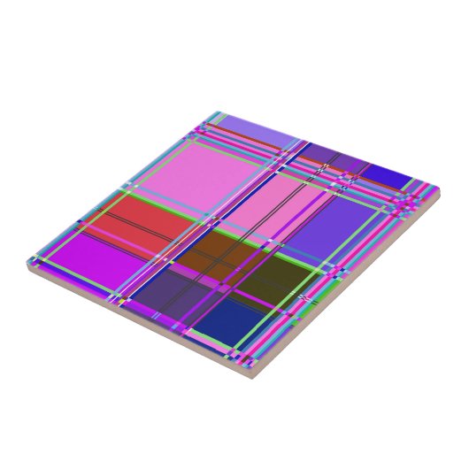 Pink tartan Fabric Pattern Cloth Madras タイル (側面)