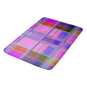 Pink tartan Fabric Pattern Cloth Madras バスマット (アングル)