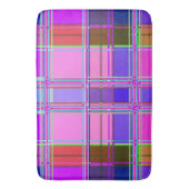 Pink tartan Fabric Pattern Cloth Madras バスマット (正面縦)