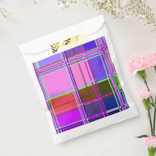 Pink tartan Fabric Pattern Cloth Madras フェイバーバッグ (封をした状態)