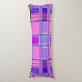 Pink tartan Fabric Pattern Cloth Madras ボディピロー (正面縦)