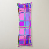Pink tartan Fabric Pattern Cloth Madras ボディピロー (裏面 (縦))