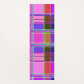Pink tartan Fabric Pattern Cloth Madras ヨガマット (正面)