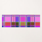 Pink tartan Fabric Pattern Cloth Madras ヨガマット (正面(横))