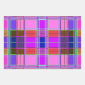 Pink tartan Fabric Pattern Cloth Madras ラッピングペーパーシート (正面2)