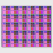 Pink tartan Fabric Pattern Cloth Madras ラッピングペーパー (フラット)