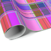 Pink tartan Fabric Pattern Cloth Madras ラッピングペーパー (ロールコーナー)