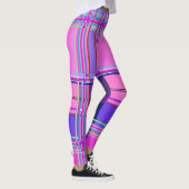 Pink tartan Fabric Pattern Cloth Madras レギンス (右)