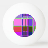 Pink tartan Fabric Pattern Cloth Madras 卓球ボール (正面)