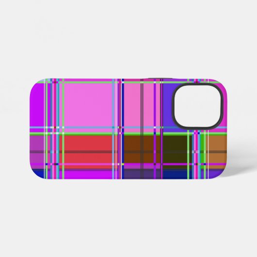 Pink tartan Fabric Pattern Cloth Madras iPhoneケース (裏面横)