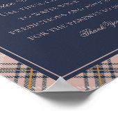 Pink Tartan Plaid Classic Rocking Advice for Baby ポスター (角)